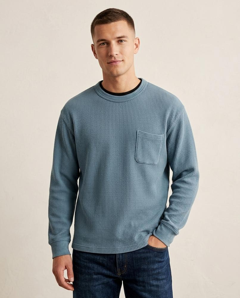Lands Mode - Caded | Strukturiertes Langarm Shirt Herren
