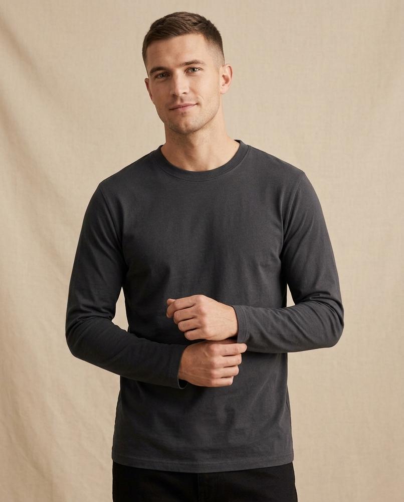 Lands Mode - Yures | Langärmliges Unifarbenes Shirt Herren
