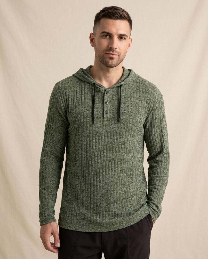 Lands Mode - Zetal | Gerippter Melierter Hoodie Herren
