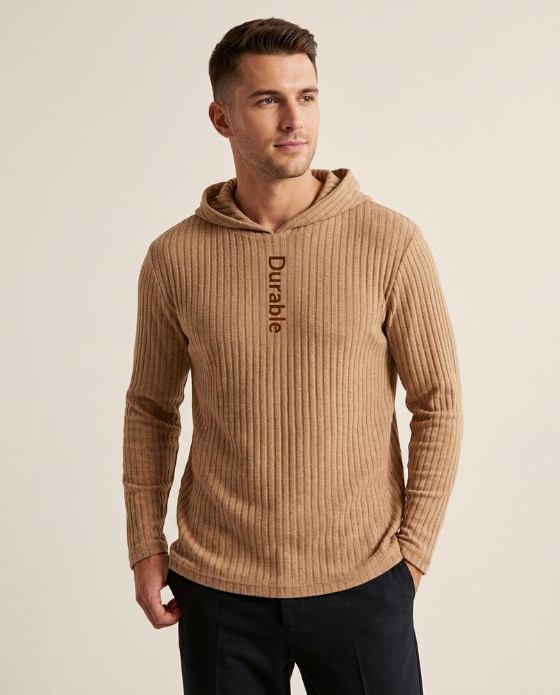 Lands Mode - Zetal | Gerippter Melierter Hoodie Herren