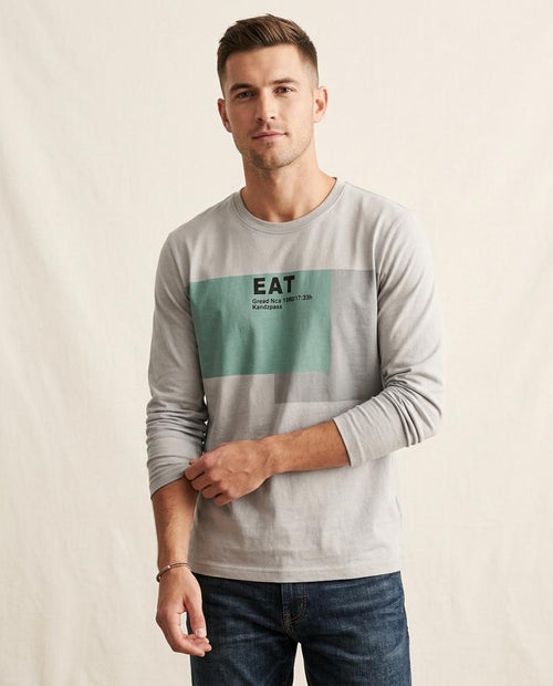 Lands Mode - Arvin | Langärmliges Bedrucktes Shirt Herren