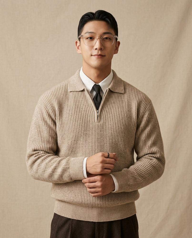 Lands Mode - Alvin | Gerippt Langärmlig Pullover Herren
