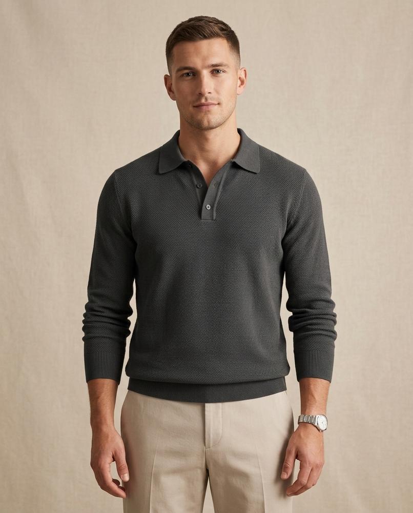 Lands Mode - Kasil | Langärmlig Strukturiert Pullover Herren