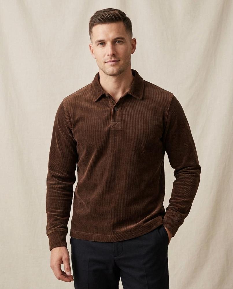 Lands Mode - Kamer | Langärmliges Cord Shirt Herren