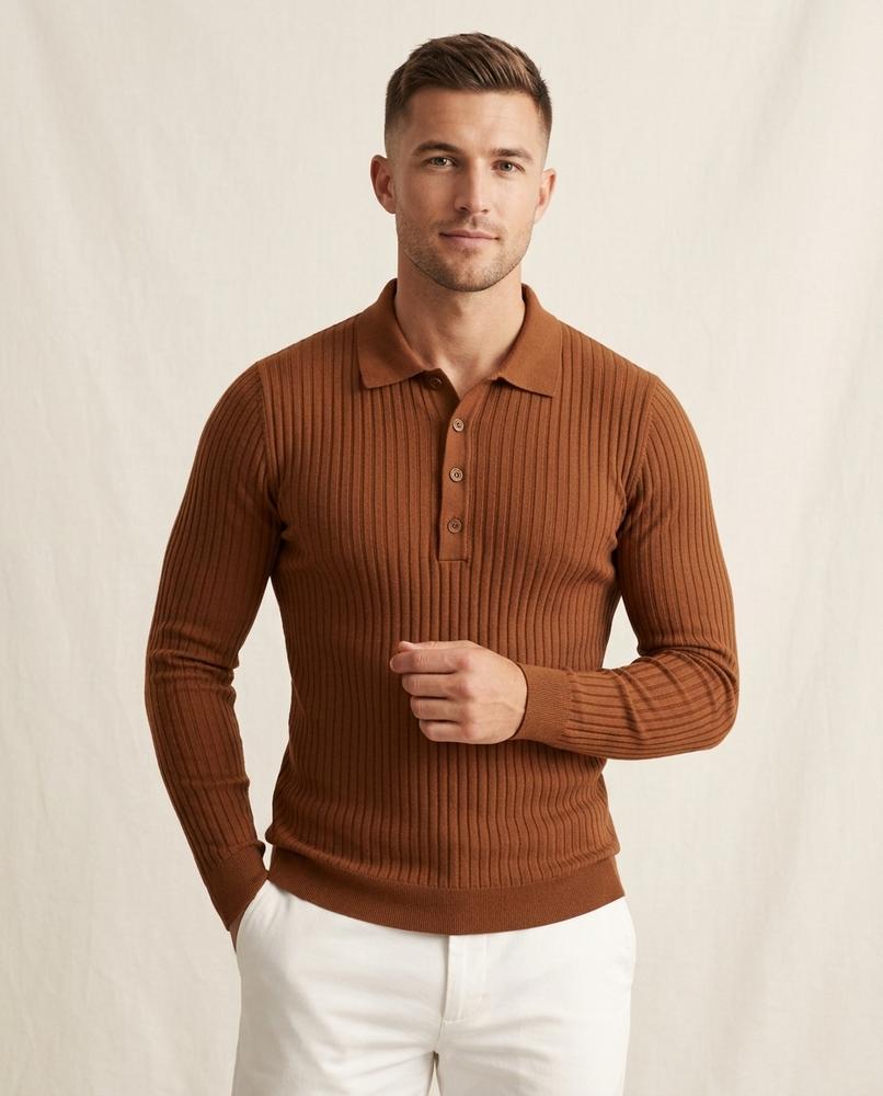 Lands Mode - Manes | Gerippt Langärmelig Pullover Herren
