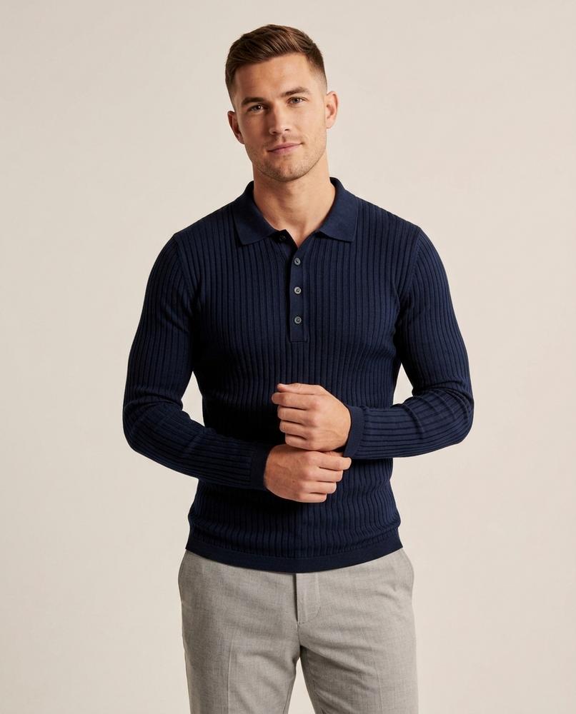 Lands Mode - Manes | Gerippt Langärmelig Pullover Herren