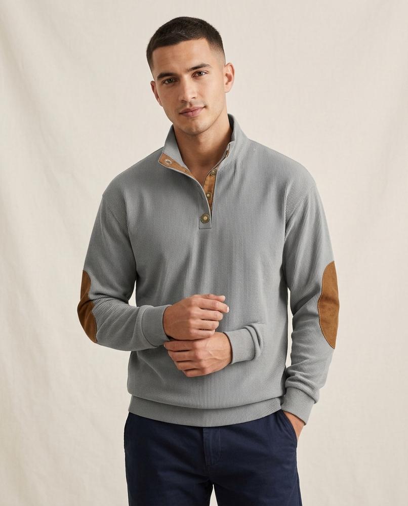 Lands Mode - Comin | Gerippt Geknöpft Pullover Herren