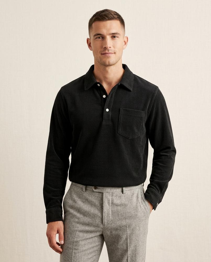 Lands Mode - Timer | Geripptes Langarm Shirt Herren