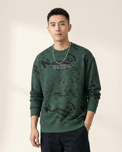 Lands Mode - Carev | Gemustertes Langärmliges Sweatshirt Herren