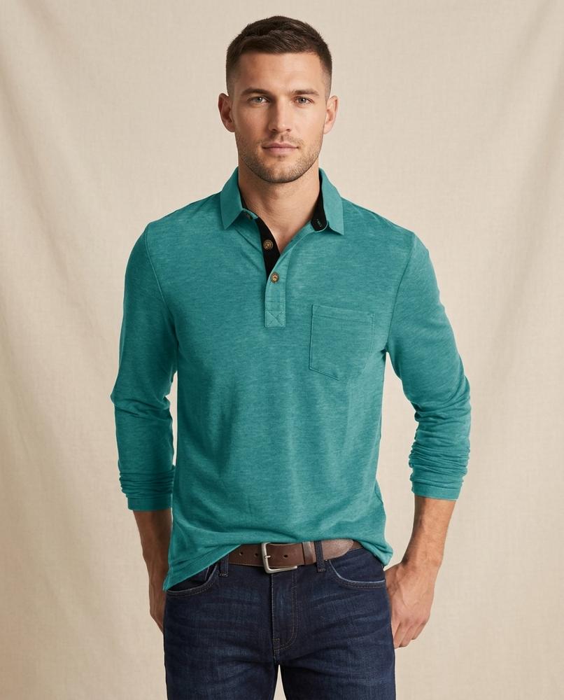 Lands Mode - Cator | Langärmliges Meliertes Shirt Herren