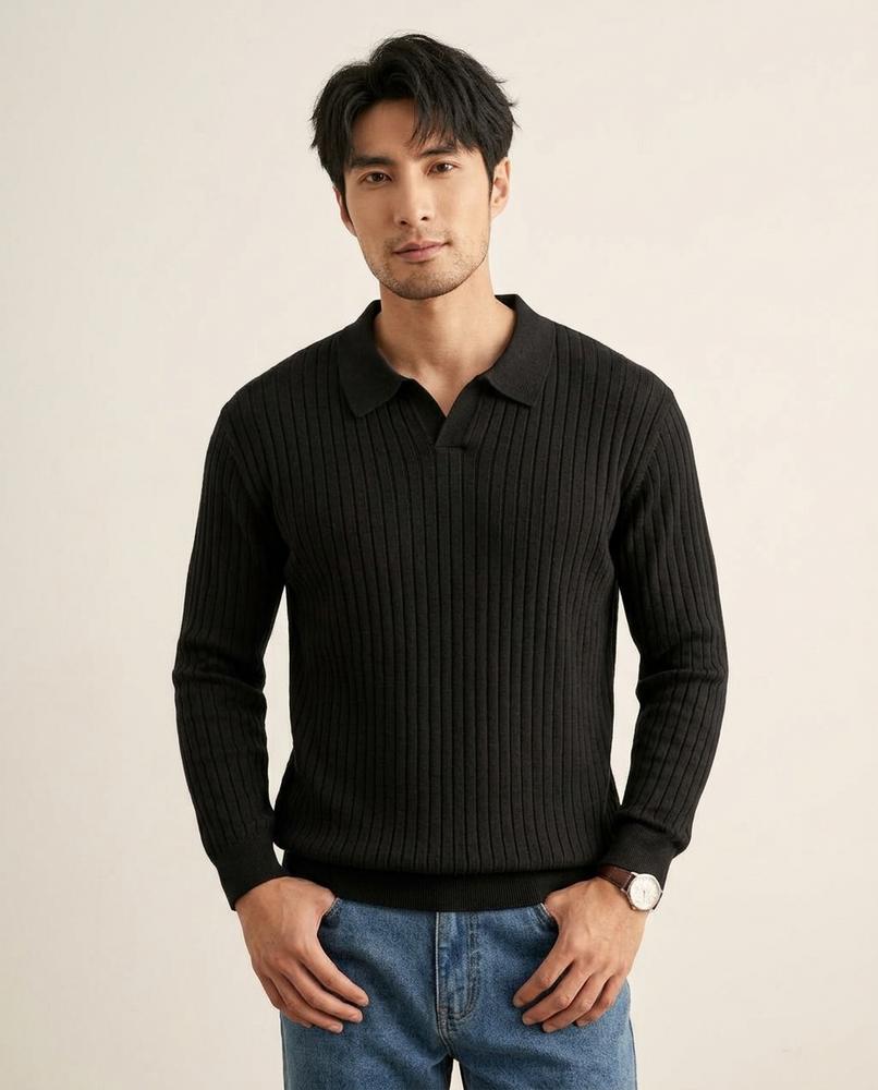Lands Mode - Tivin | Gerippter Langärmliger Pullover Herren