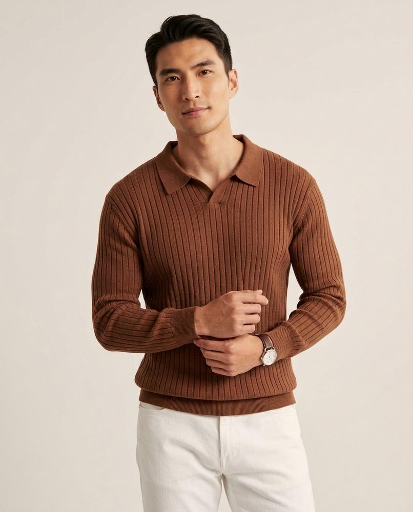 Lands Mode - Tivin | Gerippter Langärmliger Pullover Herren