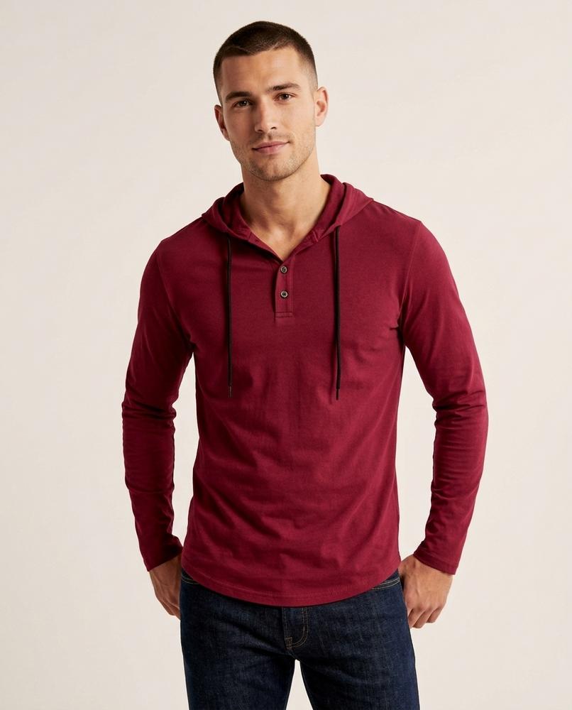 Lands Mode - Zemin | Langärmliger Geknöpfter Hoodie Herren