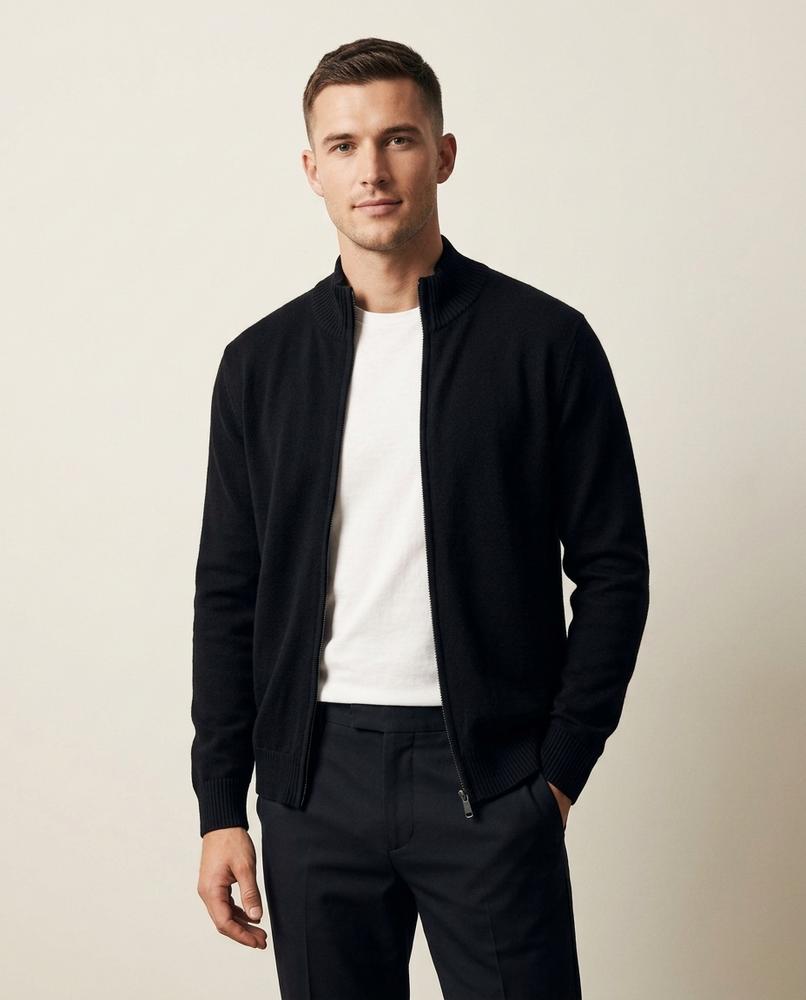 Lands Mode - Zevel | Reißverschluss Feinstrick Strickjacke Herren