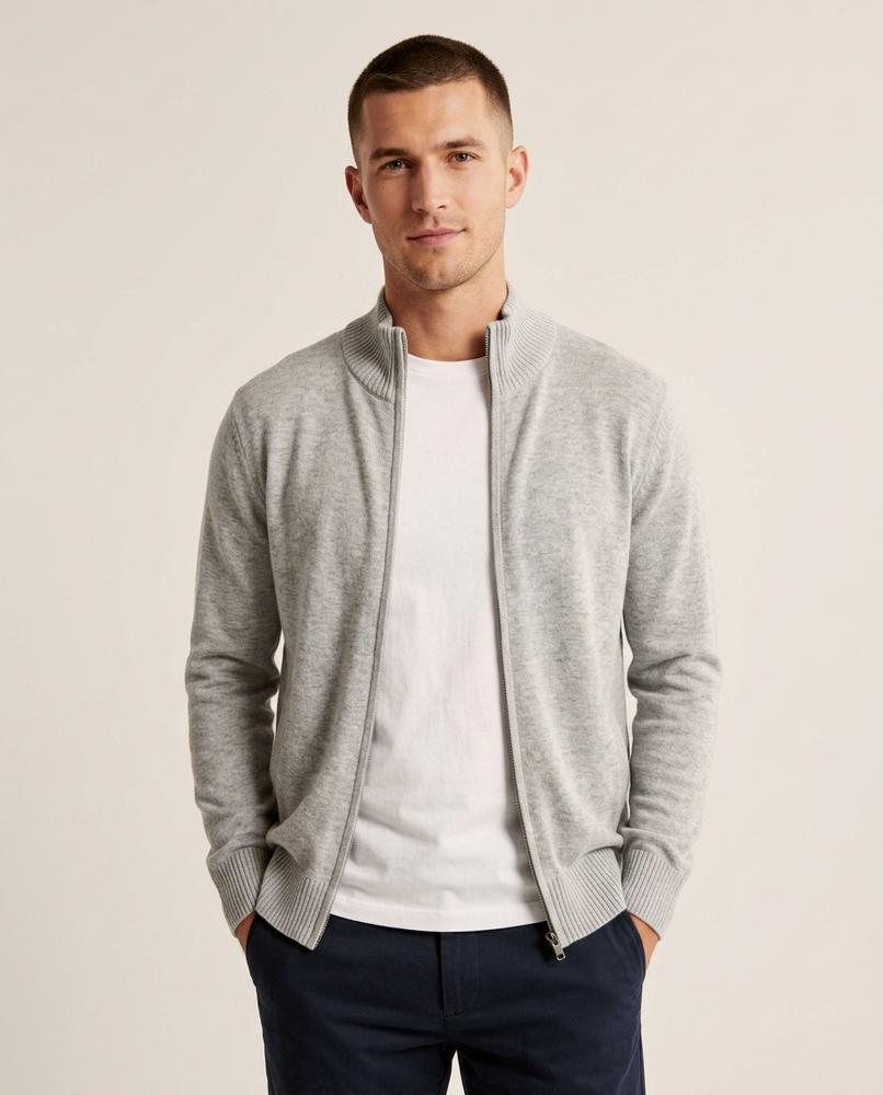 Lands Mode - Zevel | Reißverschluss Feinstrick Strickjacke Herren