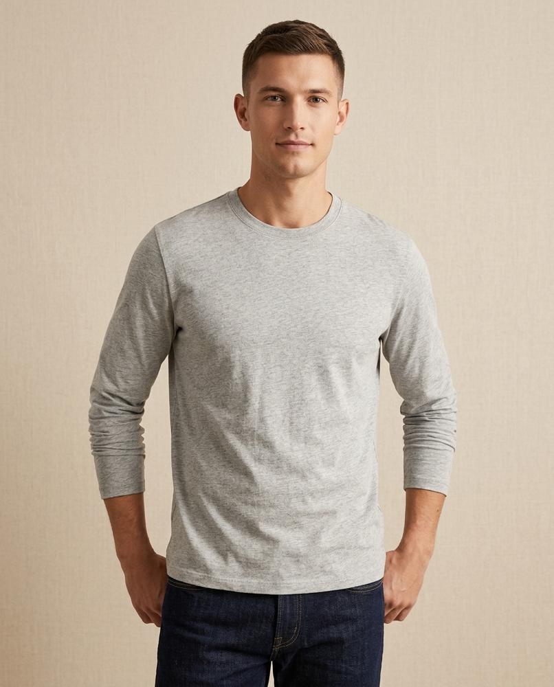 Lands Mode - Titir | Langärmliges Rundhals Shirt Herren