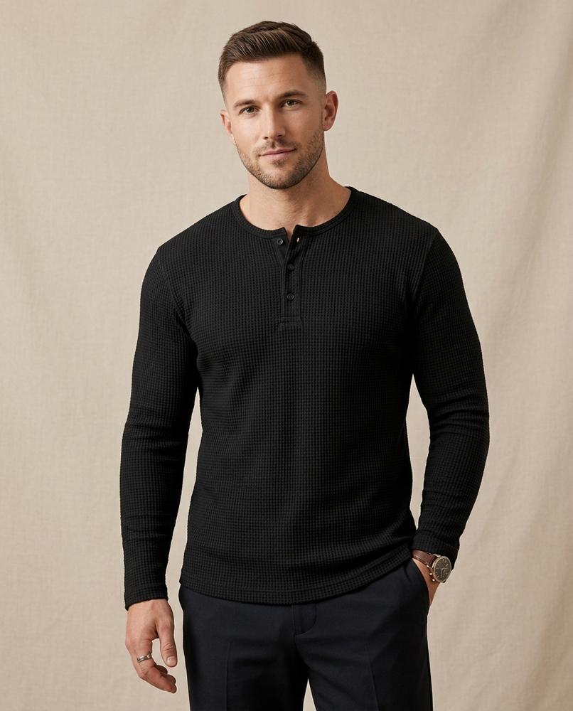 Lands Mode - Kevar | Langärmlig Strukturiert Shirt Herren