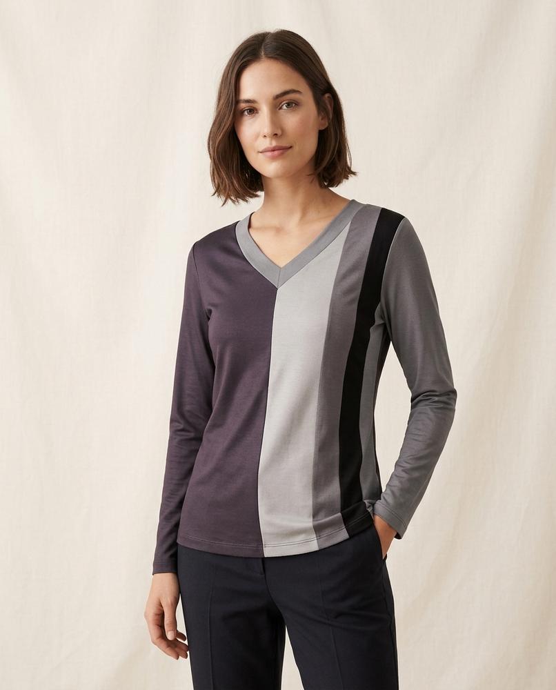 Lands Mode - Nedan | Langärmliges Mehrfarbiges Shirt Damen