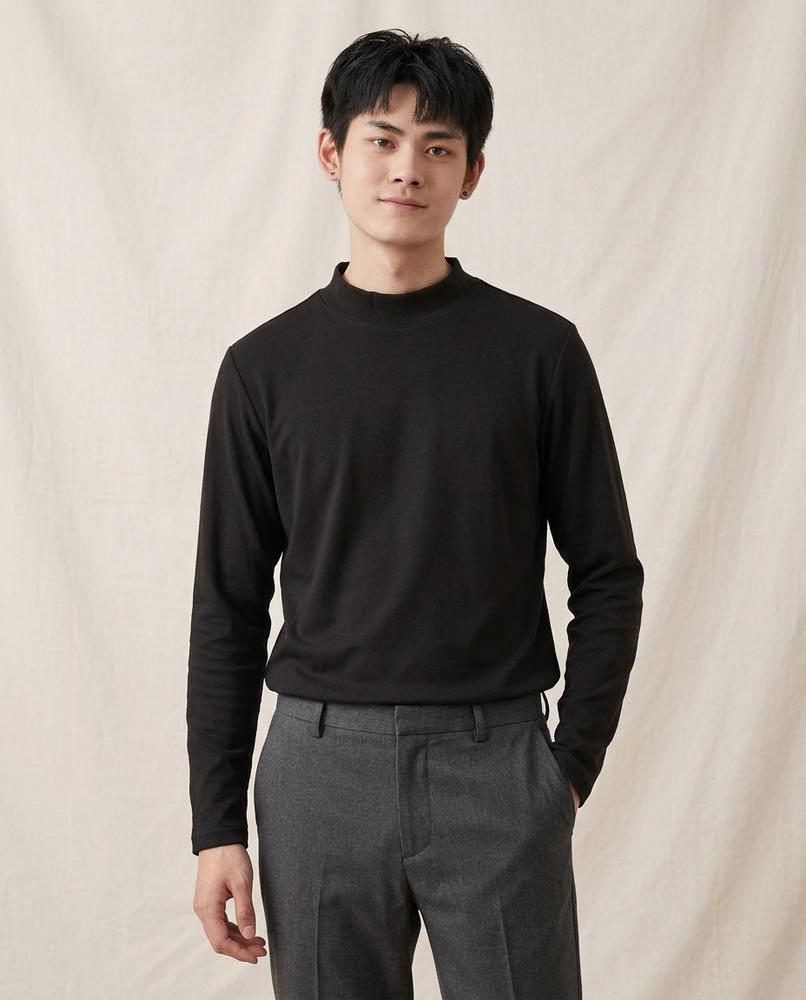 Lands Mode - Ronav | Langärmliger unifarbener Rollkragenpullover Herren