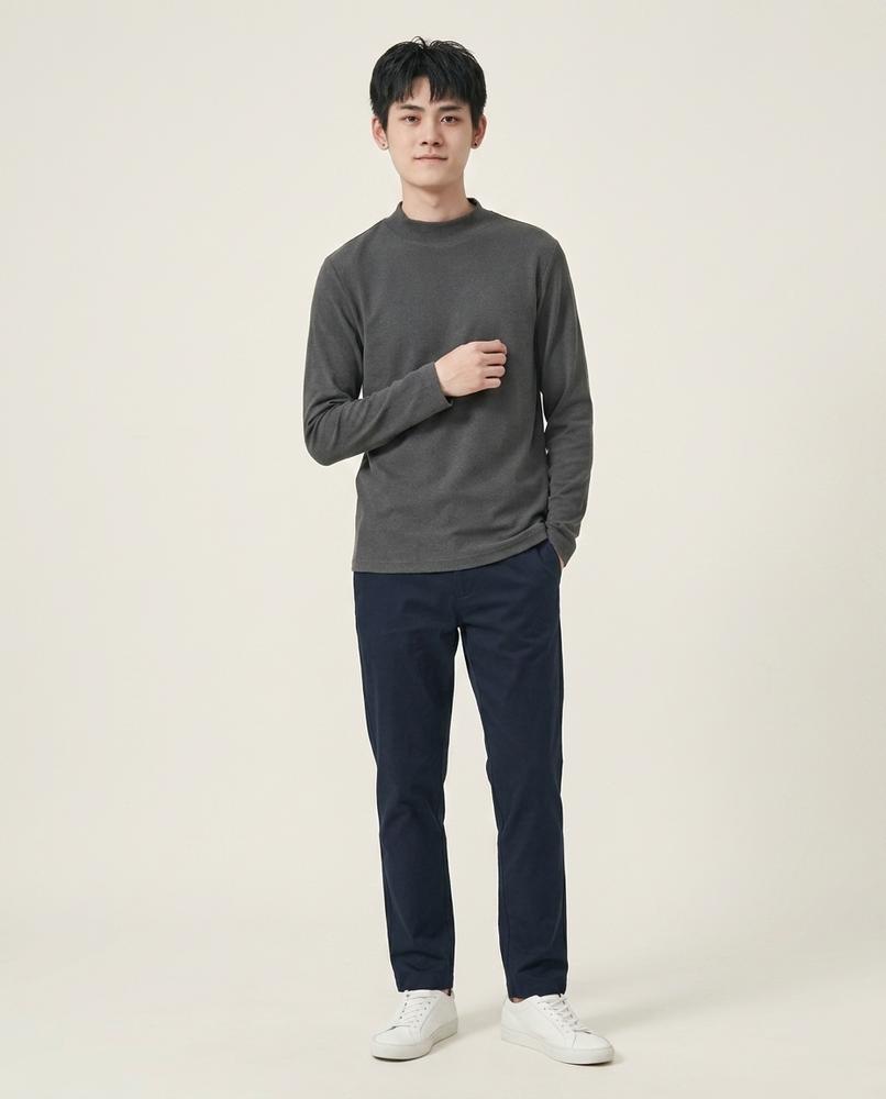 Lands Mode - Ronav | Langärmliger unifarbener Rollkragenpullover Herren