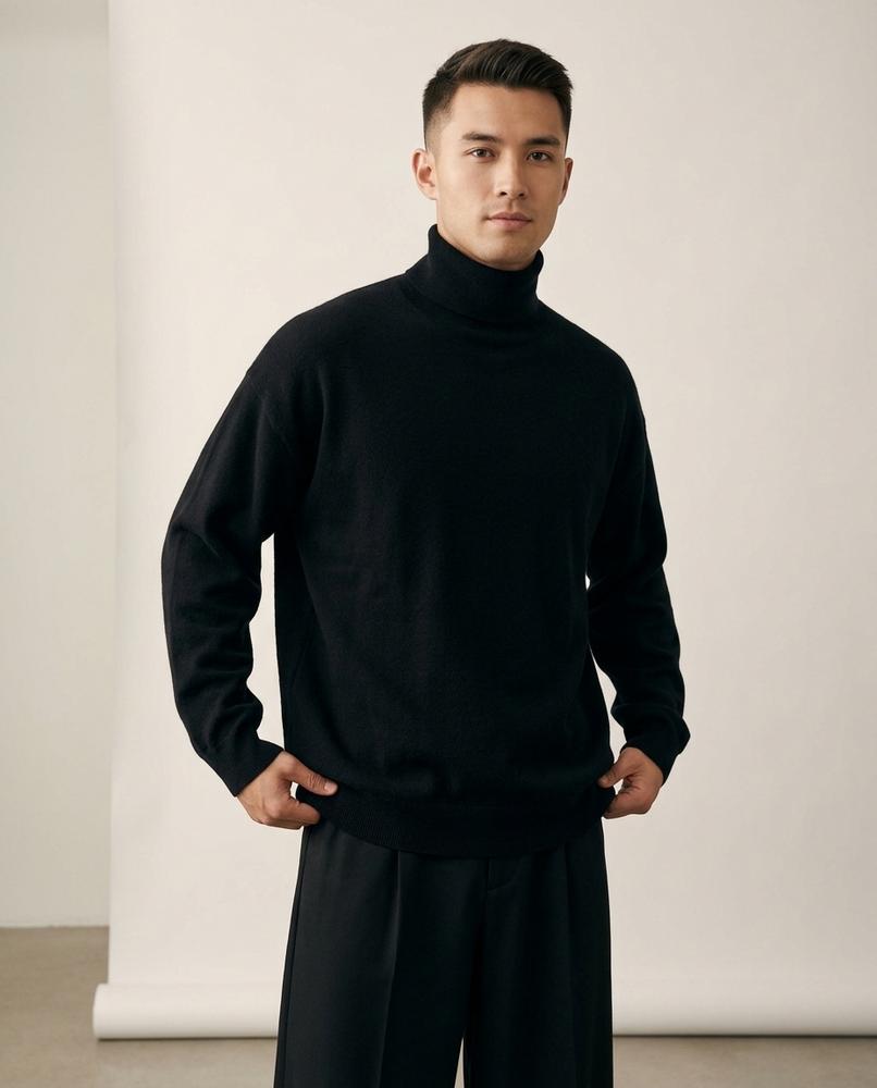 Lands Mode - Vamel | Oversized Hochgeschlossen Rollkragenpullover Unisex
