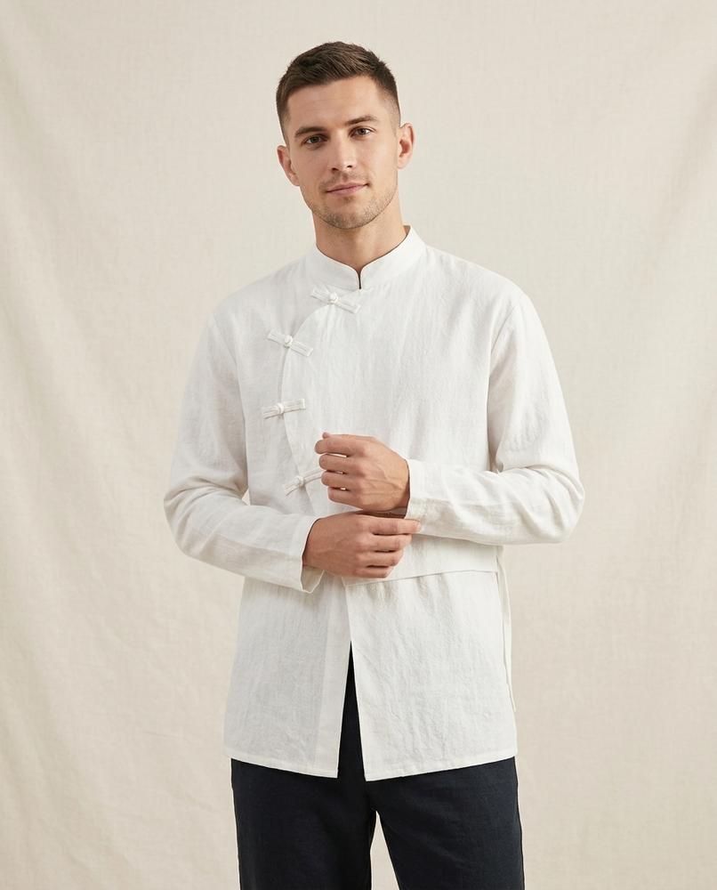 Lands Mode - Mimin | Asymmetrisches Strukturiertes Hemd Herren
