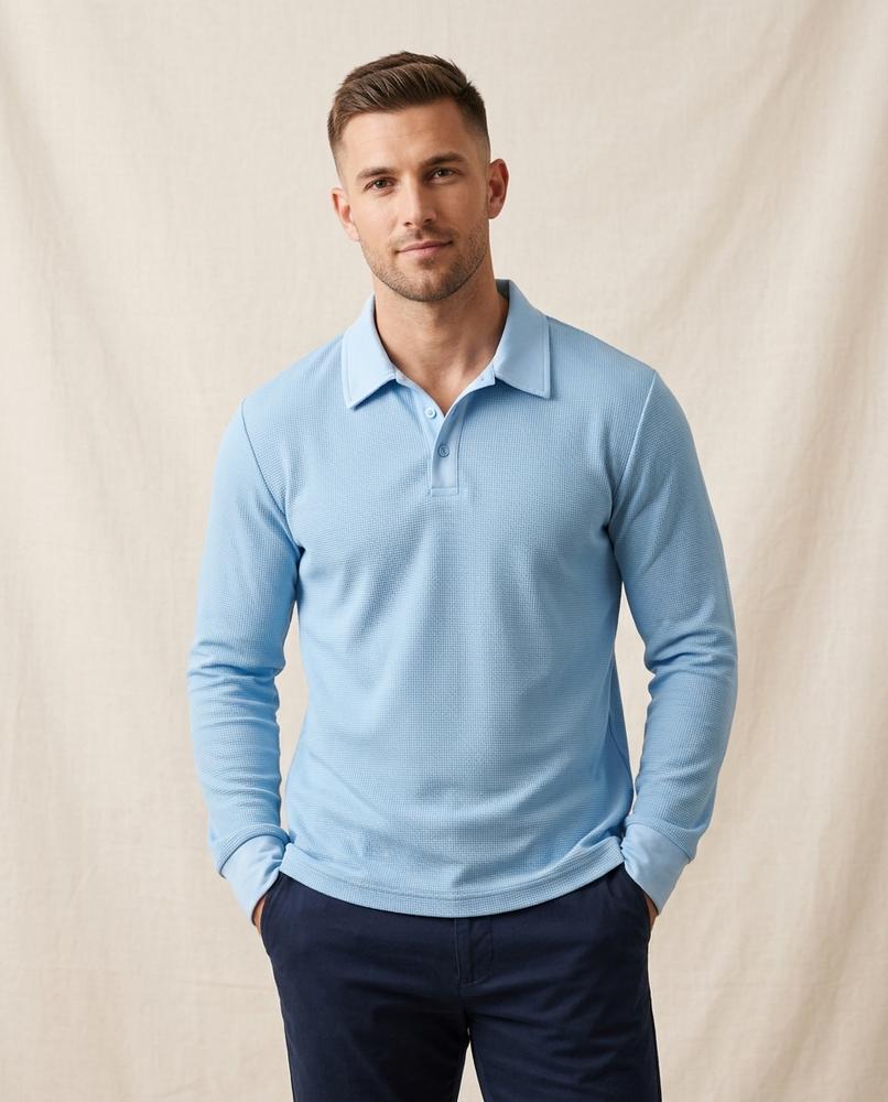 Lands Mode - Lysil | Langärmlig Strukturiert Shirt Herren