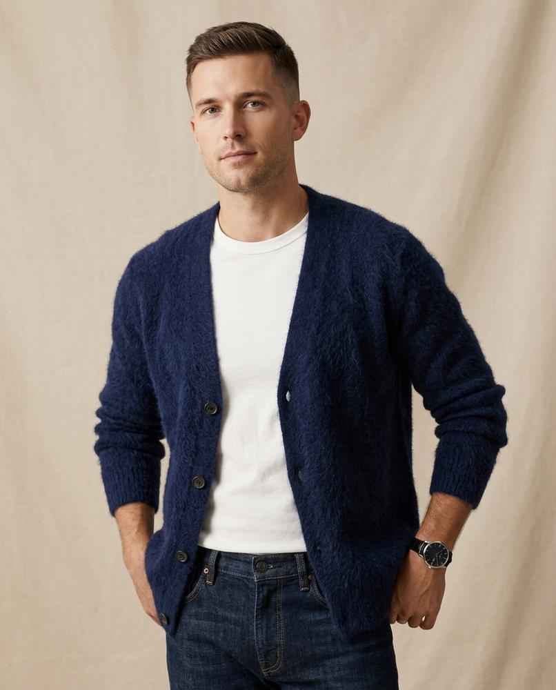 Lands Mode - Yosen | Flauschig Langärmlig Cardigan Herren