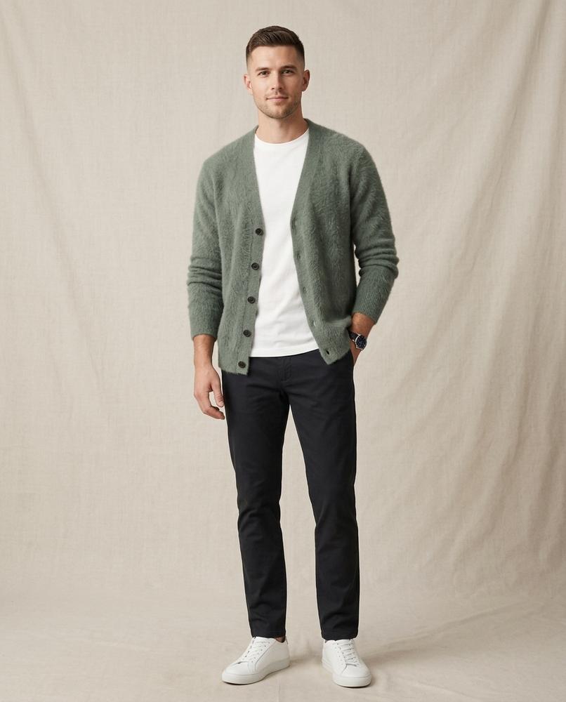 Lands Mode - Yosen | Flauschig Langärmlig Cardigan Herren