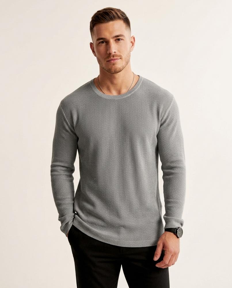 Lands Mode - Sesen | Strukturiertes Rundhals Shirt Herren