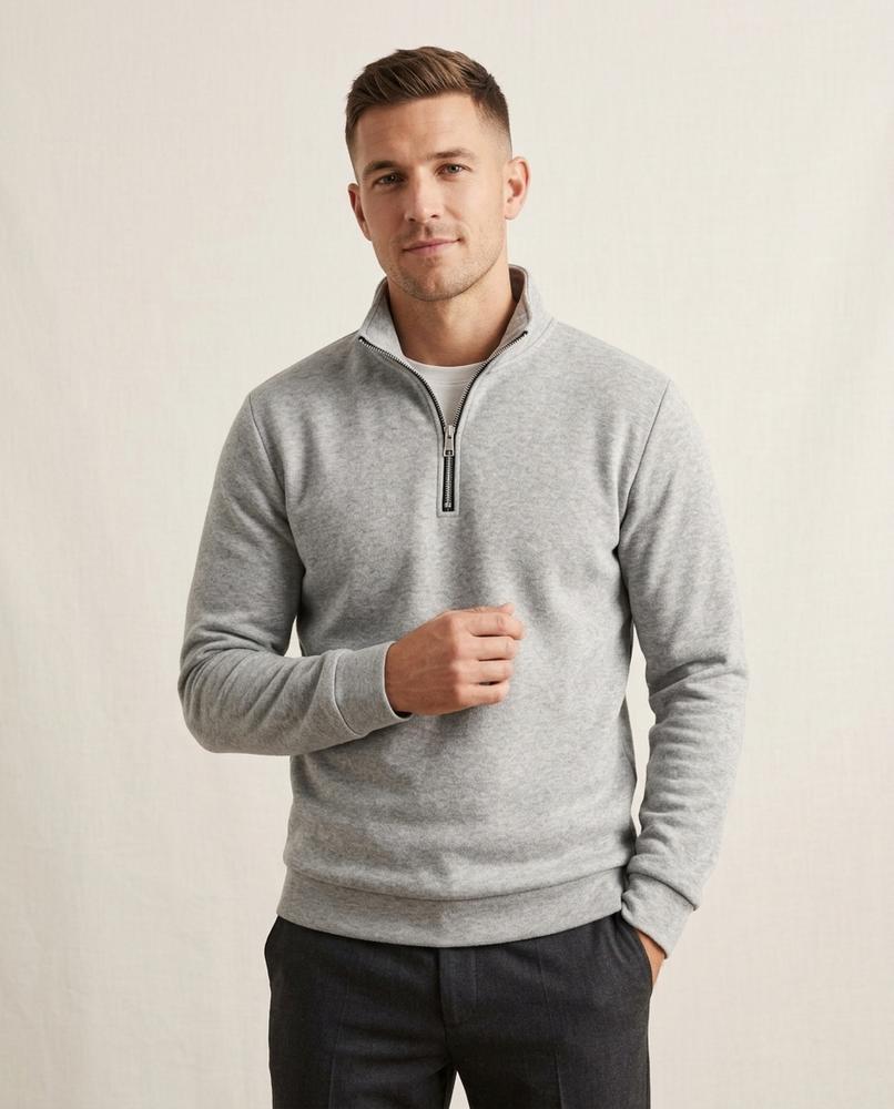 Lands Mode - Nonor | Strukturierter Reißverschluss Pullover Herren