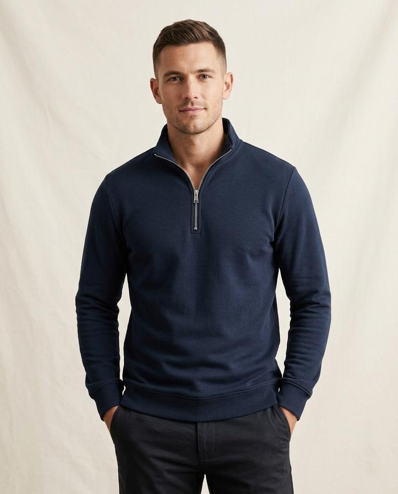 Lands Mode - Nonor | Strukturierter Reißverschluss Pullover Herren