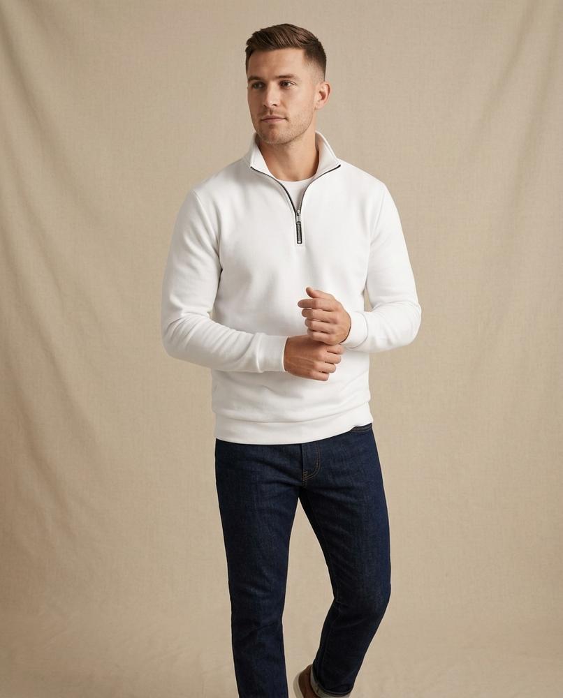 Lands Mode - Nonor | Strukturierter Reißverschluss Pullover Herren