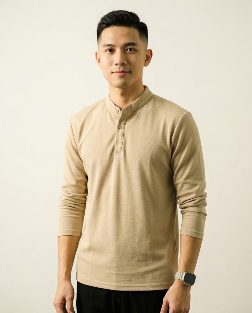Lands Mode - Nolor | Langärmlig Strukturiert Shirt Herren