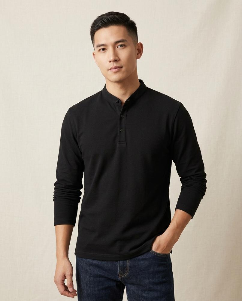 Lands Mode - Nolor | Langärmlig Strukturiert Shirt Herren
