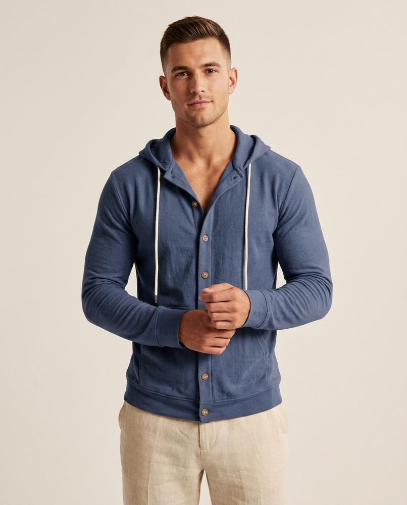 Lands Mode - Zerel | Strukturiert Geknöpft Hoodie Herren