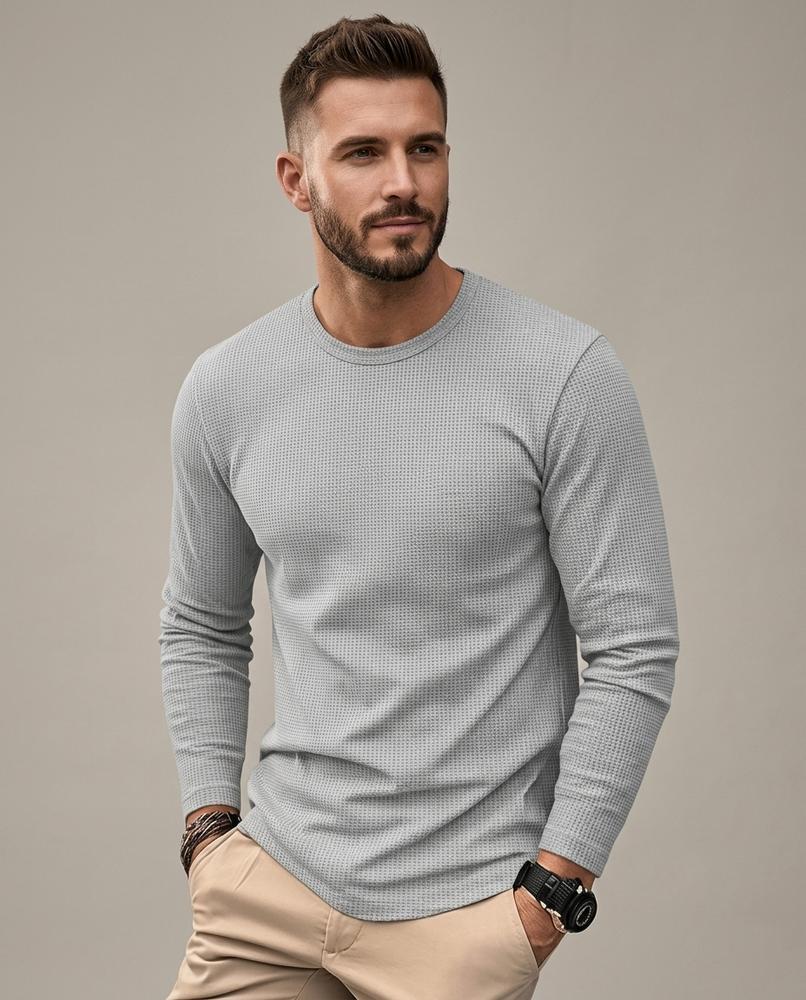 Lands Mode - Yovin | Strukturiertes Langärmliges Shirt Herren