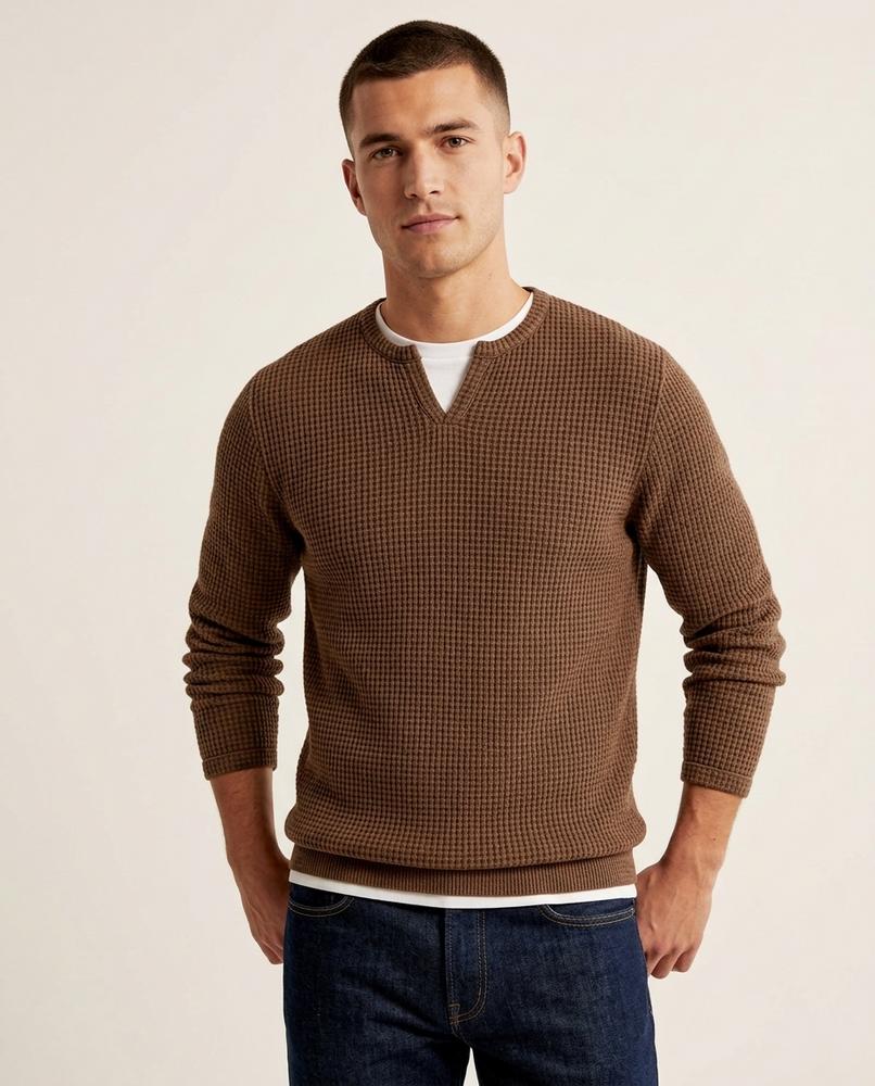 Lands Mode - Nilan | Langärmliger Waffelstrick Pullover Herren