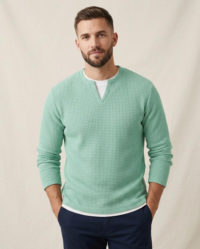 Lands Mode - Nilan | Langärmliger Waffelstrick Pullover Herren