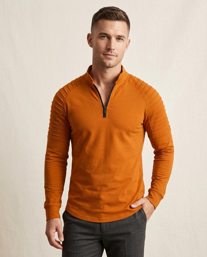 Lands Mode - Leran | Langärmliges Strukturiertes Shirt Herren