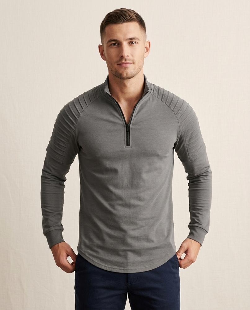 Lands Mode - Leran | Langärmliges Strukturiertes Shirt Herren