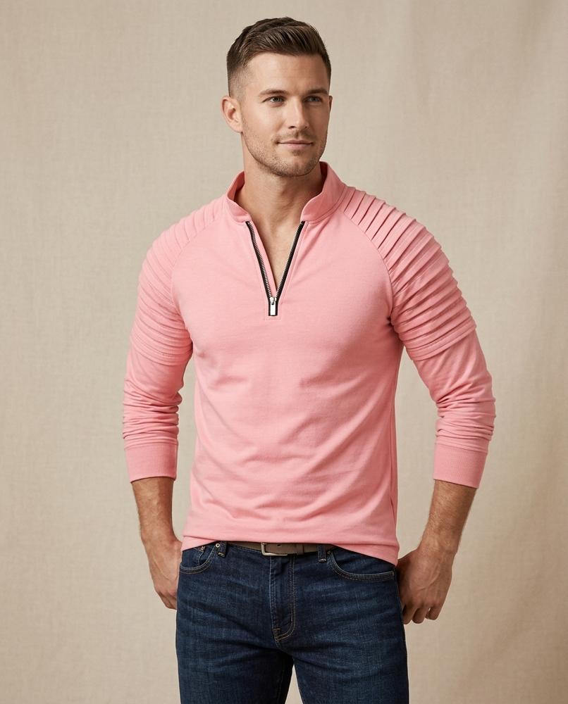 Lands Mode - Leran | Langärmliges Strukturiertes Shirt Herren
