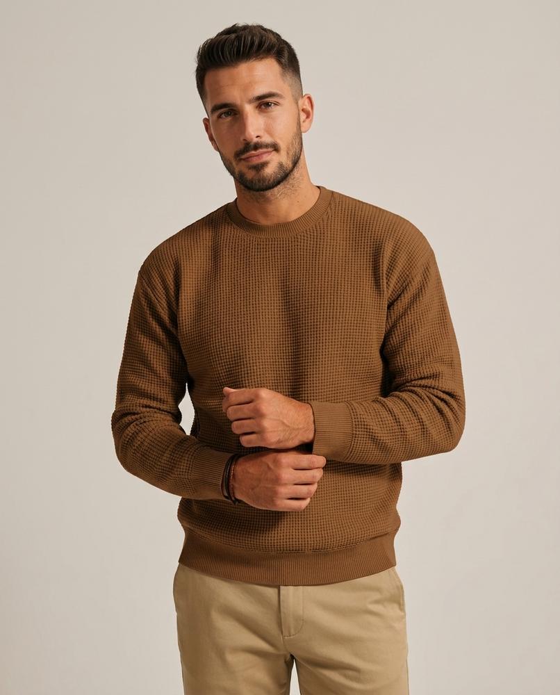 Lands Mode - Rorev | Langärmlig Strukturiert Pullover Herren