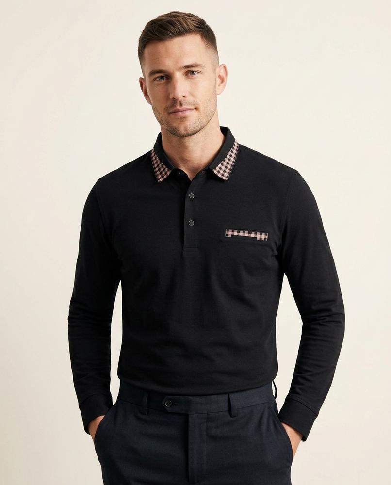 Lands Mode - Loken | Langärmlig Kontrastierend Shirt Herren