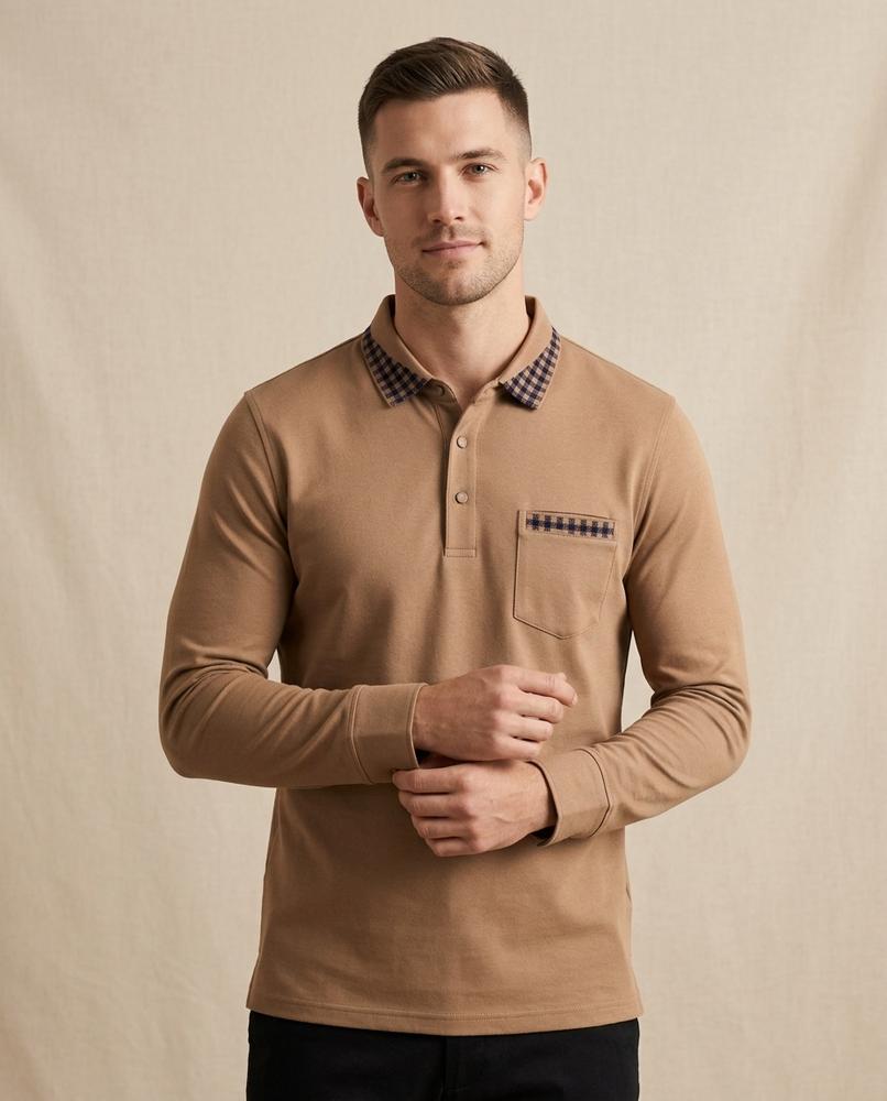 Lands Mode - Loken | Langärmlig Kontrastierend Shirt Herren