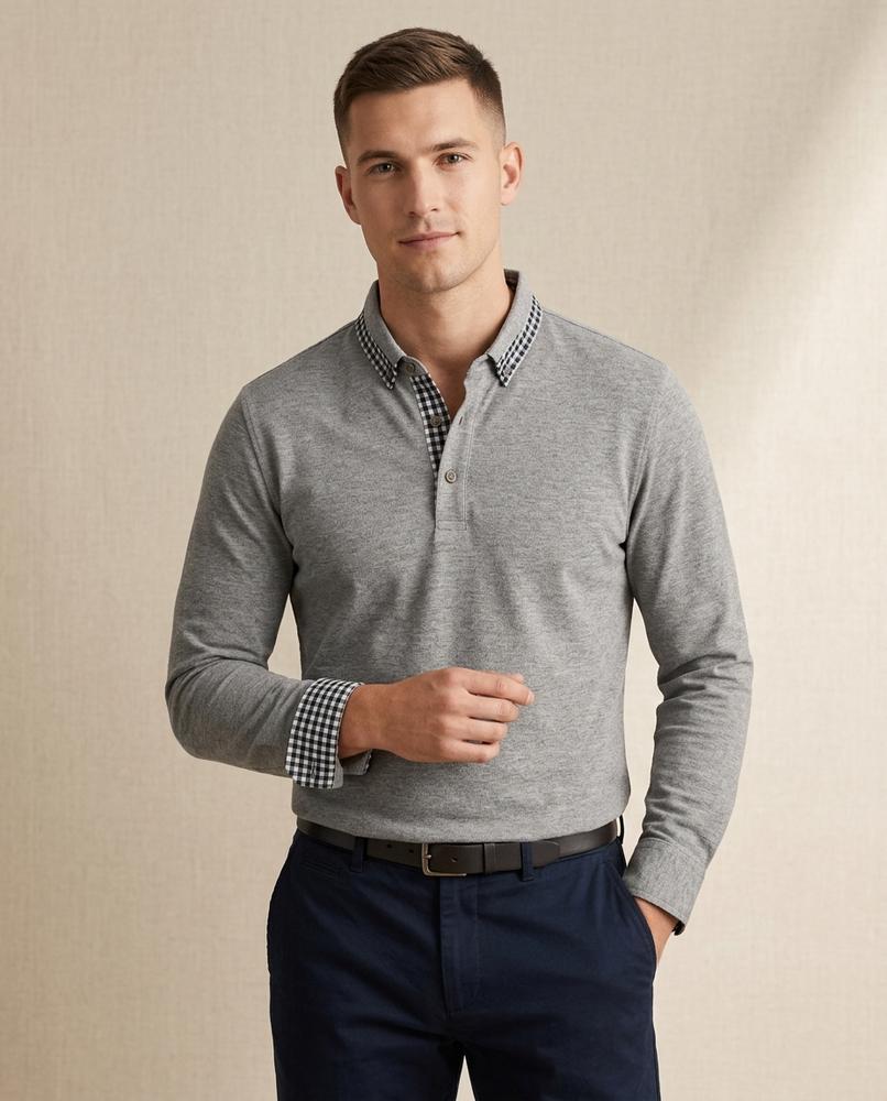 Lands Mode - Loken | Langärmlig Kontrastierend Shirt Herren