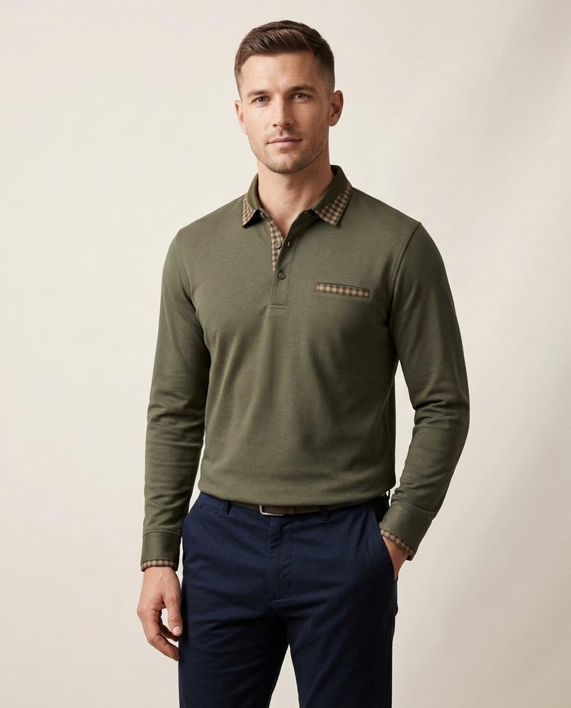 Lands Mode - Loken | Langärmlig Kontrastierend Shirt Herren