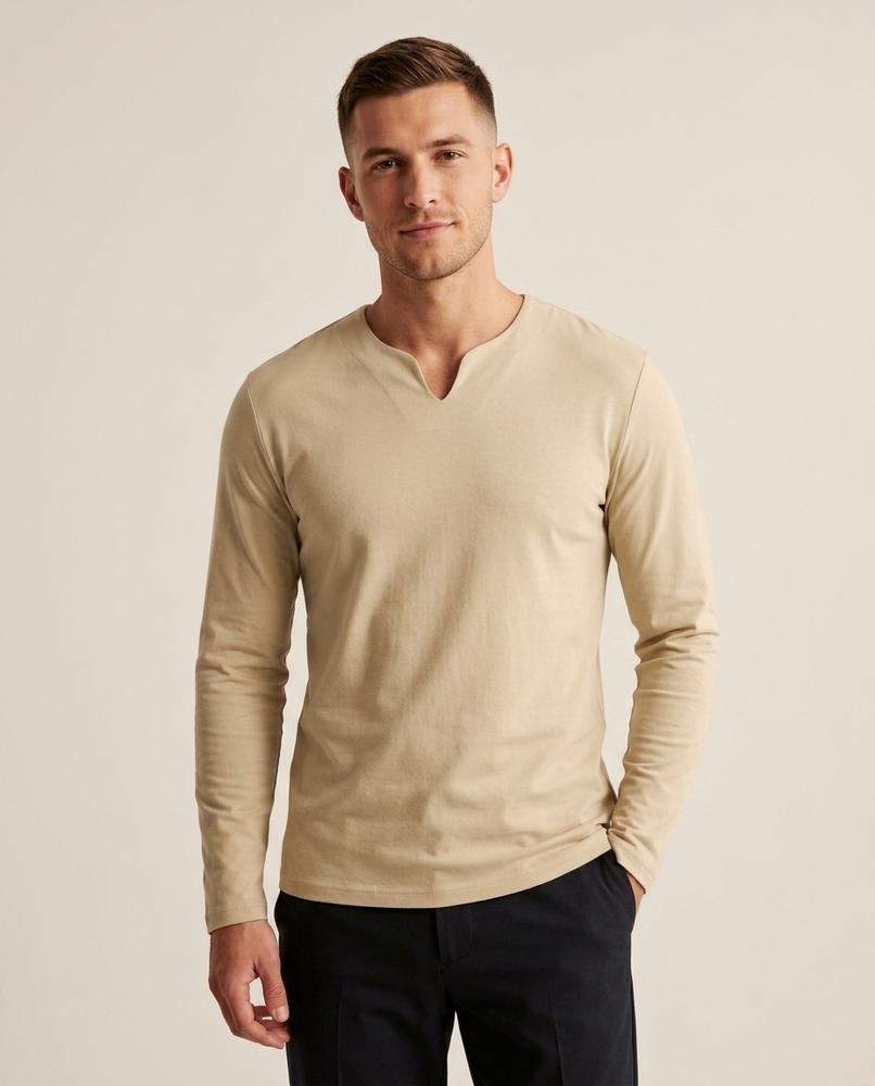 Lands Mode - Casol | Langärmlig Körperbetont Shirt Herren