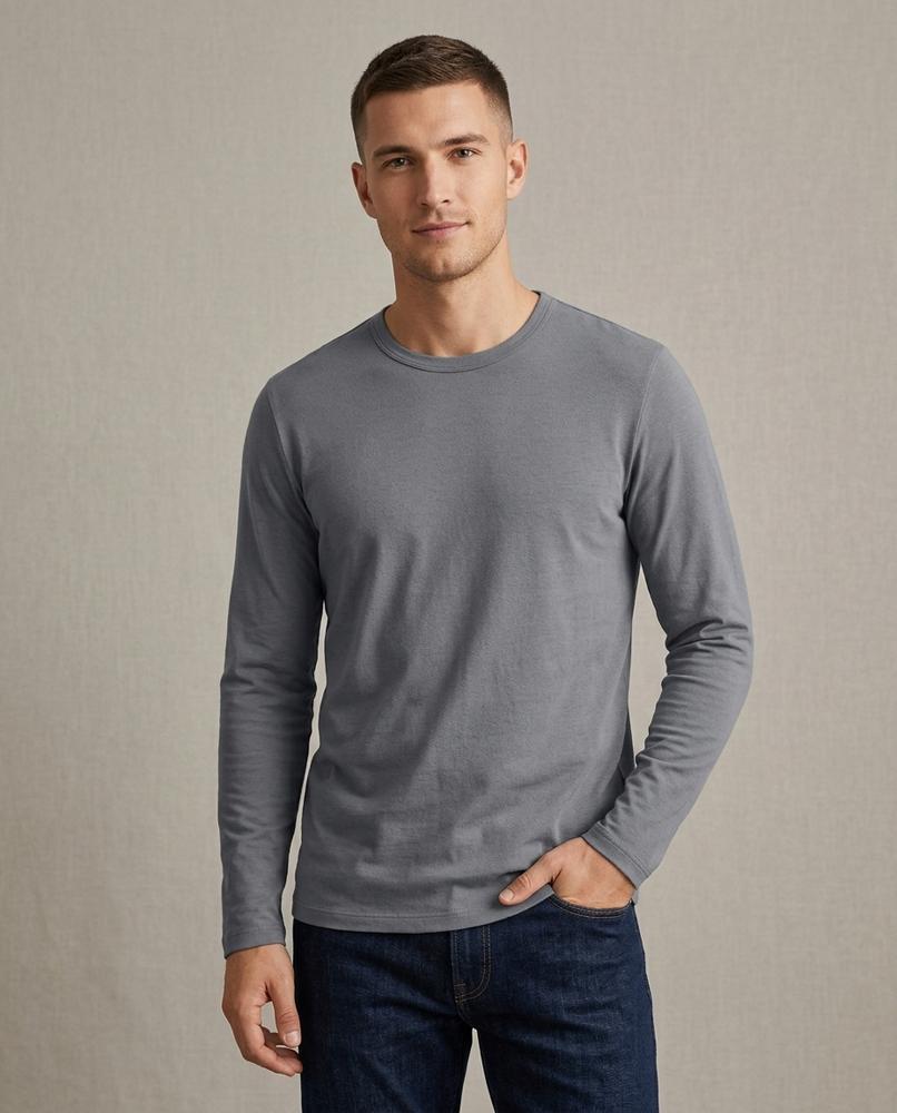 Lands Mode - Noren | Langärmliges Strukturiertes Shirt Herren