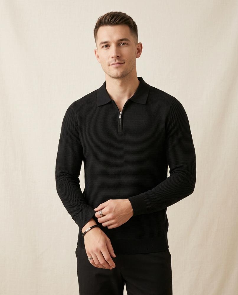 Lands Mode - Tasol | Strukturiert Langärmlig Pullover Herren
